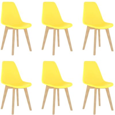 vidaXL Sedie da pranzo in plastica gialla 6 pz - Sedie da pranzo vidaXL Sedie da pranzo in plastica gialla 6 pz - Sedie da pranzo