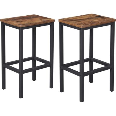VASAGLE Set Di 2 Sgabelli Da Bar, Sedie Da Pranzo Alte, Per Cucina, Sala Da Pranzo, Soggiorno, Stile Industriale, Marrone Vintage E Nero Lbc65x - VASAGLE Set Di 2 Sgabelli Da Bar, Sedie Da Pranzo Alte, Per Cucina, Sala Da Pranzo, Soggiorno, Stile Industriale, Marrone Vintage E Nero Lbc65x -