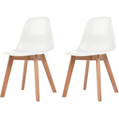 VIDAXL Sedie Da Pranzo Set 2 Pz In Plastica E Legno Sedie Cucina Vari Colori Colore : Bianco VIDAXL Sedie Da Pranzo Set 2 Pz In Plastica E Legno Sedie Cucina Vari Colori Colore : Bianco