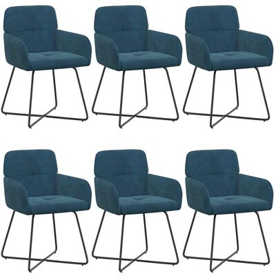VIDAXL Sedie Da Pranzo 6 Pz Velluto Blu 59 X 56,5 X 86 Cm VIDAXL Sedie Da Pranzo 6 Pz Velluto Blu 59 X 56,5 X 86 Cm