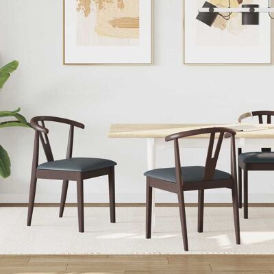 VIDAXL Sedia Da Pranzo 2 Pcs Marrone Chiaro E Nero VIDAXL Sedia Da Pranzo 2 Pcs Marrone Chiaro E Nero