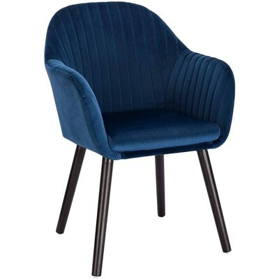 HELLOSHOP26 - Poltrona Lounge Sedia Da Pranzo Velluto E Legno Blu 190000193 HELLOSHOP26 - Poltrona Lounge Sedia Da Pranzo Velluto E Legno Blu 190000193