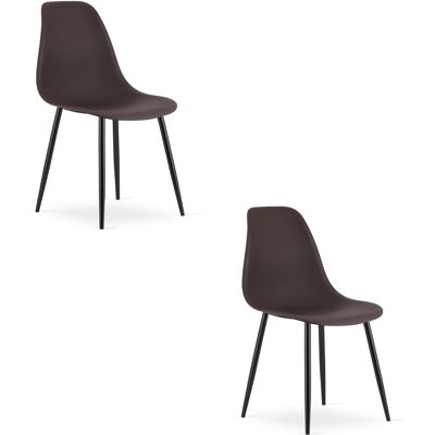 AKORD Sedia Wat Color Caffè / Gambe Nere X 2 AKORD Sedia Wat Color Caffè / Gambe Nere X 2