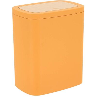TENDANCE Bidone Per Rifiuti In Gomma Abs + Pvc Bambù 5l - Senape - TENDANCE Bidone Per Rifiuti In Gomma Abs + Pvc Bambù 5l - Senape -