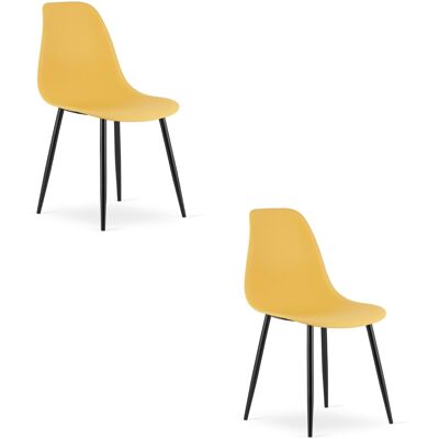 AKORD Sedia Wat Color Senape / Gambe Nere X 2 AKORD Sedia Wat Color Senape / Gambe Nere X 2