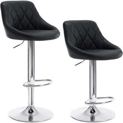 WOLTU Lot De 2 Tabourets De Bar , Avec Repose-pieds, Hauteur Réglable, Tabouret En Similicuir, Siège Bien Rembourré, Noir WOLTU Lot De 2 Tabourets De Bar , Avec Repose-pieds, Hauteur Réglable, Tabouret En Similicuir, Siège Bien Rembourré, Noir