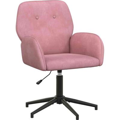 VIDAXL Sedia Da Scrivania Girevole 54 X 55 X 90 Cm Rosa Velluto VIDAXL Sedia Da Scrivania Girevole 54 X 55 X 90 Cm Rosa Velluto
