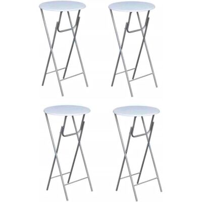 VIDAXL Tavoli Da Bar Set 4 Pz Con Ripiano In Mdf Bianco - VIDAXL Tavoli Da Bar Set 4 Pz Con Ripiano In Mdf Bianco -