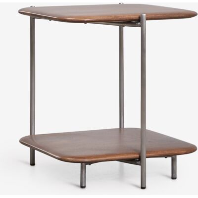 SKLUM Tavolino Quadrato 45x45 Cm In Legno Di Mango E Acciaio Inossidabile Vimara SKLUM Tavolino Quadrato 45x45 Cm In Legno Di Mango E Acciaio Inossidabile Vimara