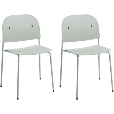 BELIANI Set Di 2 Sedie Da Pranzo E Da Cucina Con Seduta In Materiale Sintetico E Struttura In Metallo, Verde Menta, Windust BELIANI Set Di 2 Sedie Da Pranzo E Da Cucina Con Seduta In Materiale Sintetico E Struttura In Metallo, Verde Menta, Windust
