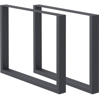ECD Germany - Set di 2 gambe per tavolo industriali quadrate - Grigio scuro ECD Germany - Set di 2 gambe per tavolo industriali quadrate - Grigio scuro
