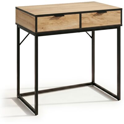 AKORD Tavolo Consolle Stile Loft Elano 2 Cassetti 80 Cm Rovere Craft Gambe Nere AKORD Tavolo Consolle Stile Loft Elano 2 Cassetti 80 Cm Rovere Craft Gambe Nere