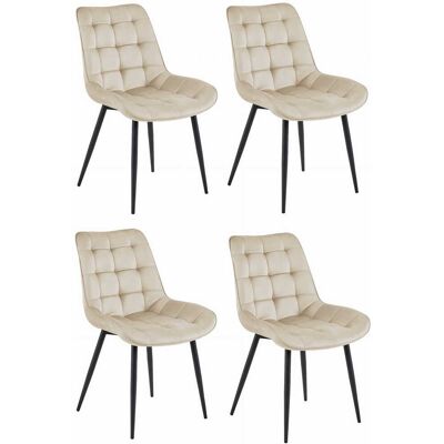 OEM Sedia Bera - Velluto Beige/gambe Nere X 4 OEM Sedia Bera - Velluto Beige/gambe Nere X 4