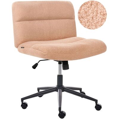 BELIANI Sedia Da Scrivania Per Ufficio Boucle Senza Braccioli Con Base Girevole Inclinabile Rosa Pesca Catlin BELIANI Sedia Da Scrivania Per Ufficio Boucle Senza Braccioli Con Base Girevole Inclinabile Rosa Pesca Catlin