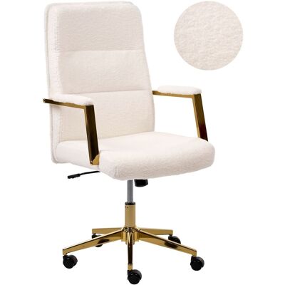 BELIANI Sedia Direzionale Da Ufficio Con Imbottitura Spessa Con Rivestimento In Bouclè Bianco Sporco Demure BELIANI Sedia Direzionale Da Ufficio Con Imbottitura Spessa Con Rivestimento In Bouclè Bianco Sporco Demure