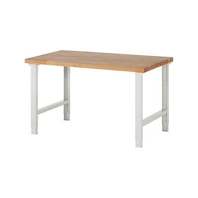 Banco da lavoro modulare Eurokraft Pro - Piano in rovere, 1500x900mm, Blu Banco da lavoro modulare Eurokraft Pro - Piano in rovere, 1500x900mm, Blu