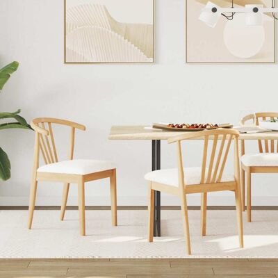 VIDAXL Sedia Da Pranzo 2 Pcs Naturale E Bianco VIDAXL Sedia Da Pranzo 2 Pcs Naturale E Bianco