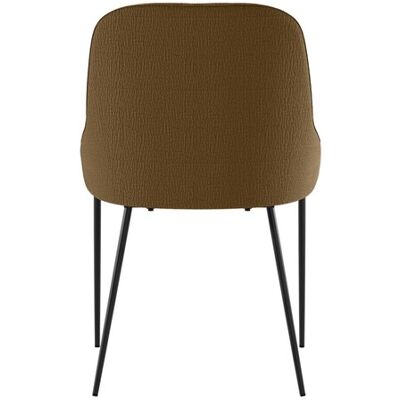 STONES Sedia Ginevra Moderna Imbottita In Tessuto Easy-clean Marrone Con Struttura In Metallo Verniciato Nero - Eleganza Contemporanea STONES Sedia Ginevra Moderna Imbottita In Tessuto Easy-clean Marrone Con Struttura In Metallo Verniciato Nero - Eleganza Contemporanea
