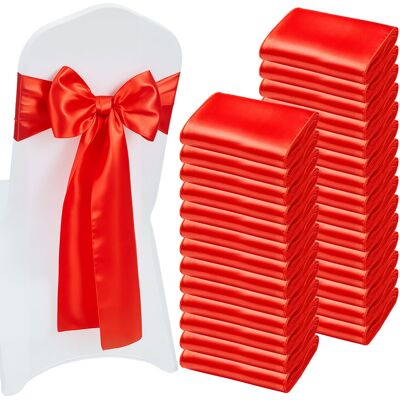 VEVOR Fasce Per Sedie In Raso Con Fiocchi, Fasce Per Sedie Per Legare, Nastri Per Sedia Fiocchi Di Nozze Per Matrimoni, Feste, Banchetti, Coprisedie Per Banchetti, 275x17 Cm, 100 Pezzi Rosso VEVOR Fasce Per Sedie In Raso Con Fiocchi, Fasce Per Sedie Per Legare, Nastri Per Sedia Fiocchi Di Nozze Per Matrimoni, Feste, Banchetti, Coprisedie Per Banchetti, 275x17 Cm, 100 Pezzi Rosso