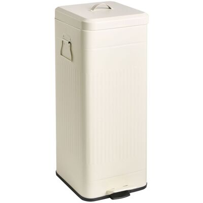 BELIANI Cestino Con Pedale E Coperchio Per Cucina In Ferro Verniciato A Polvere E Materiale Sintetico Beige Ecocomfort BELIANI Cestino Con Pedale E Coperchio Per Cucina In Ferro Verniciato A Polvere E Materiale Sintetico Beige Ecocomfort