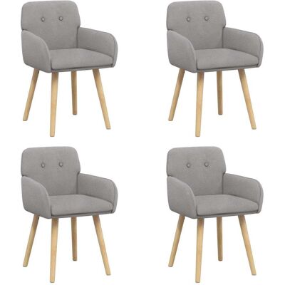 VIDAXL Sedie Da Pranzo 4 Pz Bouclé Grigio Chiaro 59 X 57 X 85 Cm VIDAXL Sedie Da Pranzo 4 Pz Bouclé Grigio Chiaro 59 X 57 X 85 Cm