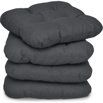 BEAUTISSU Lisa Set Di 4 Cuscini Da Sedia - 40x40x8 Cm - Cuscino Di Seduta Per Sedie Di Casa E Giardino, Imbottitura Comoda E Spessa Antracite - BEAUTISSU Lisa Set Di 4 Cuscini Da Sedia - 40x40x8 Cm - Cuscino Di Seduta Per Sedie Di Casa E Giardino, Imbottitura Comoda E Spessa Antracite -