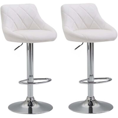 DÉCOSHOP26 - 2x Sgabelli Da Bar Girevoli Sintetici Bianchi Con Poggiapiedi Tdb10086 DÉCOSHOP26 - 2x Sgabelli Da Bar Girevoli Sintetici Bianchi Con Poggiapiedi Tdb10086