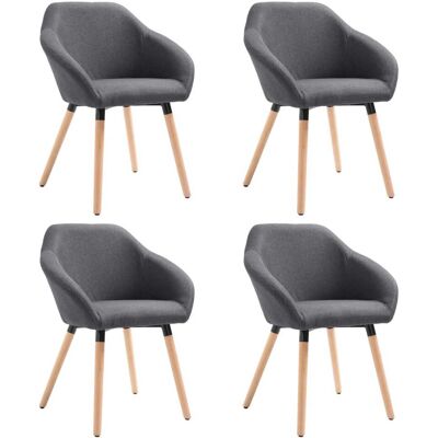 VIDAXL Sedie Da Pranzo 4 Pz Grigio Scuro In Tessuto VIDAXL Sedie Da Pranzo 4 Pz Grigio Scuro In Tessuto