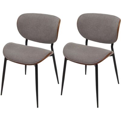 DÉCOSHOP26 Set Di 2 Sedie Da Pranzo Di Design In Legno Curvato E Tessuto Grigio Chiaro Con Finitura Noce 040009506 DÉCOSHOP26 Set Di 2 Sedie Da Pranzo Di Design In Legno Curvato E Tessuto Grigio Chiaro Con Finitura Noce 040009506