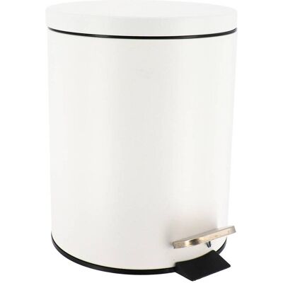 TENDANCE Cestino Della Spazzatura Rotondo In Metallo Da 5 L - Bianco - TENDANCE Cestino Della Spazzatura Rotondo In Metallo Da 5 L - Bianco -