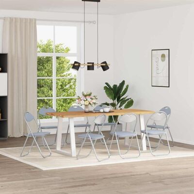 VIDAXL Sedia Pieghevole 8 Pz Pelle Sintetica Grigio 48 X 43,5 X 81 Cm VIDAXL Sedia Pieghevole 8 Pz Pelle Sintetica Grigio 48 X 43,5 X 81 Cm