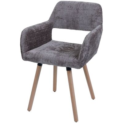 DÉCOSHOP26 Sedia Da Pranzo Imbottita Con Braccioli In Tessuto Ciniglia Grigio E Gambe In Legno Di Faggio 040009844 DÉCOSHOP26 Sedia Da Pranzo Imbottita Con Braccioli In Tessuto Ciniglia Grigio E Gambe In Legno Di Faggio 040009844