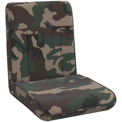 VIDAXL Sedia A Pavimento Regolabile Verde Militare Tessuto VIDAXL Sedia A Pavimento Regolabile Verde Militare Tessuto