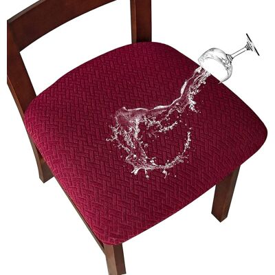 Zone Set Di 2 Coprisedie In Jacquard Elasticizzato Impermeabile, Ideali Per Sala Da Pranzo E Cucina, Con Fibbia (rosso Vino) Zone Set Di 2 Coprisedie In Jacquard Elasticizzato Impermeabile, Ideali Per Sala Da Pranzo E Cucina, Con Fibbia (rosso Vino)