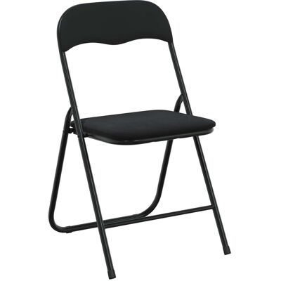 VIDAXL Sedia Pieghevole 8 Pz Velluto Nero 48 X 44 X 78 Cm VIDAXL Sedia Pieghevole 8 Pz Velluto Nero 48 X 44 X 78 Cm