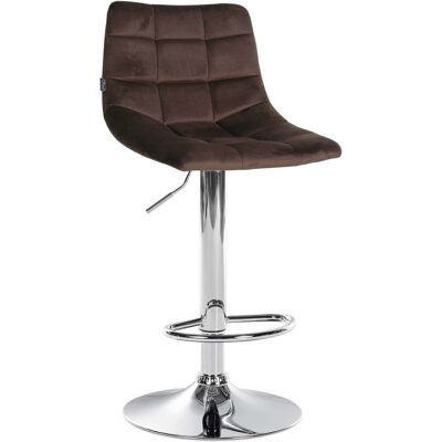 DÉCOSHOP26 Sgabello Da Bar Jerry Velluto Cromato Velluto Marrone 100005656 DÉCOSHOP26 Sgabello Da Bar Jerry Velluto Cromato Velluto Marrone 100005656