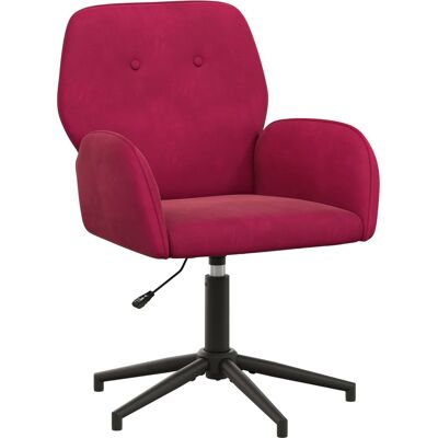 VIDAXL Sedia Da Scrivania Girevole 54 X 55 X 90 Cm Rosso Vino Velluto VIDAXL Sedia Da Scrivania Girevole 54 X 55 X 90 Cm Rosso Vino Velluto