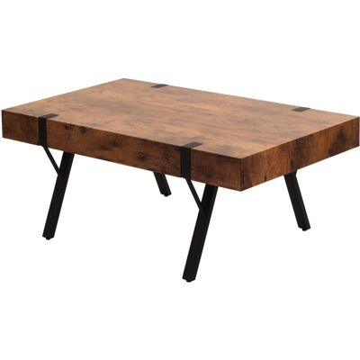 DÉCOSHOP26 Tavolino Rettangolare Da Caffè/tavolino Laterale In Metallo E Mdf 43x110x60 Cm Colore Rovere Scuro 040010259 DÉCOSHOP26 Tavolino Rettangolare Da Caffè/tavolino Laterale In Metallo E Mdf 43x110x60 Cm Colore Rovere Scuro 040010259