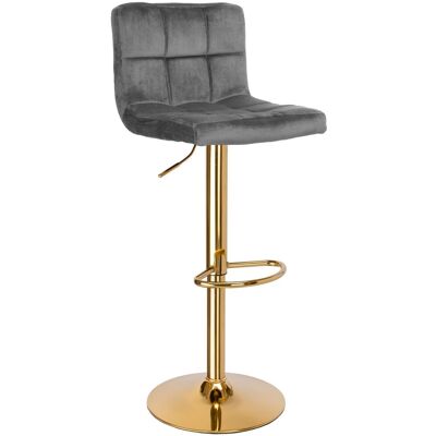 OEM Sgabello Da Bar Arako In Velluto Grafite Color Oro OEM Sgabello Da Bar Arako In Velluto Grafite Color Oro