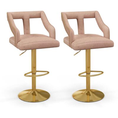 HELLOSHOP26 Set Di 2 Sgabelli Da Bar Girevoli E Regolabili 47 X 50 X 89-111 Cm Comfort Lussuoso Finitura In Velluto Rosa Opaco 200012410 HELLOSHOP26 Set Di 2 Sgabelli Da Bar Girevoli E Regolabili 47 X 50 X 89-111 Cm Comfort Lussuoso Finitura In Velluto Rosa Opaco 200012410