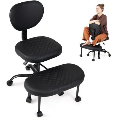COSTWAY Sedia Ergonomica Posturale Con Poggiapiedi, Altezza Regolabile COSTWAY Sedia Ergonomica Posturale Con Poggiapiedi, Altezza Regolabile