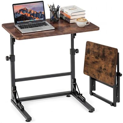 COSTWAY Tavolino Laterale Da Letto, Tavolino Per Divano, Regolabile, Pieghevole, Vassoio Tv, A Forma Di C, Altezza Regolabile, Scivola Sotto Il Divano, Postaz COSTWAY Tavolino Laterale Da Letto, Tavolino Per Divano, Regolabile, Pieghevole, Vassoio Tv, A Forma Di C, Altezza Regolabile, Scivola Sotto Il Divano, Postaz