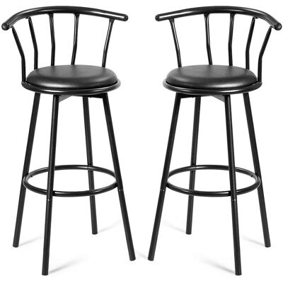 COSTWAY - Sgabello Alto Con Poggiapiedi, Set Di 2 Sedie Da Bar, Sedia Design Ergonomico, 101,5 X 56 X 55 Cm (nero) COSTWAY - Sgabello Alto Con Poggiapiedi, Set Di 2 Sedie Da Bar, Sedia Design Ergonomico, 101,5 X 56 X 55 Cm (nero)