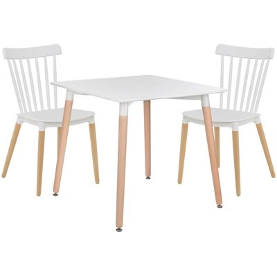 SKLUM - Set Tavolo Da Pranzo In Legno Di Faggio E Mdf (80x80 Cm) E 2 Sedie Royal SKLUM - Set Tavolo Da Pranzo In Legno Di Faggio E Mdf (80x80 Cm) E 2 Sedie Royal