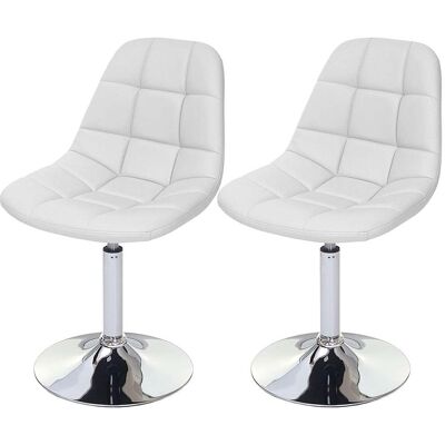 DÉCOSHOP26 2x Sedie Da Sala Da Pranzo Sintetiche Bianche Con Base Girevole Cromata Cds04425 DÉCOSHOP26 2x Sedie Da Sala Da Pranzo Sintetiche Bianche Con Base Girevole Cromata Cds04425
