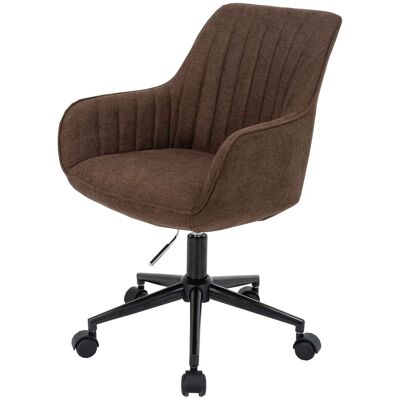DÉCOSHOP26 Sedia Da Ufficio Girevole Regolabile Con Braccioli In Tessuto Marrone Con Cuciture Decorative 040006210 DÉCOSHOP26 Sedia Da Ufficio Girevole Regolabile Con Braccioli In Tessuto Marrone Con Cuciture Decorative 040006210