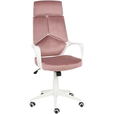 BELIANI Sedia Da Ufficio In Velluto Rosa Pastello Girevole Regolabile In Altezza Reclinabile In Schiuma Stampata Delight BELIANI Sedia Da Ufficio In Velluto Rosa Pastello Girevole Regolabile In Altezza Reclinabile In Schiuma Stampata Delight
