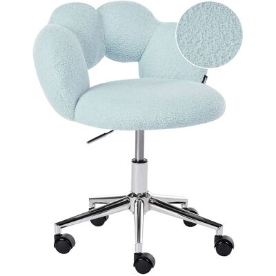 BELIANI Sedia Da Ufficio In Bouclé Girevole Regolabile Senza Braccioli Azzurra Whizzy BELIANI Sedia Da Ufficio In Bouclé Girevole Regolabile Senza Braccioli Azzurra Whizzy