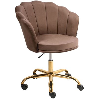 BELIANI Sedia Da Ufficio In Velluto Marrone Con Base Girevole Monticello BELIANI Sedia Da Ufficio In Velluto Marrone Con Base Girevole Monticello