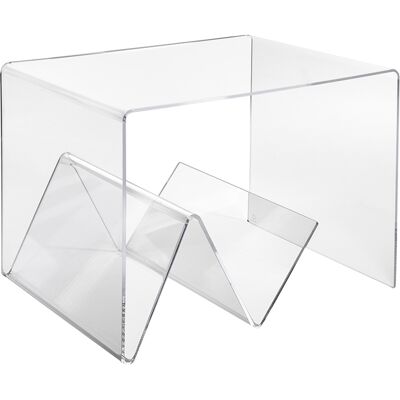 Multiplex Tavolino Da Salotto In Plexiglass Trasparente Con Portariviste Zigozago Multiplex Tavolino Da Salotto In Plexiglass Trasparente Con Portariviste Zigozago